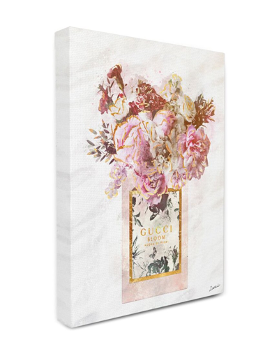 Stupell Industries Floral Bouquet Fashion Style Shopping Bag Pink White Gold By Ziwei Li