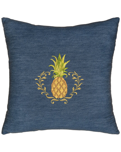 Linum Home Textiles Welcome Denim Pillow Cover In Blue