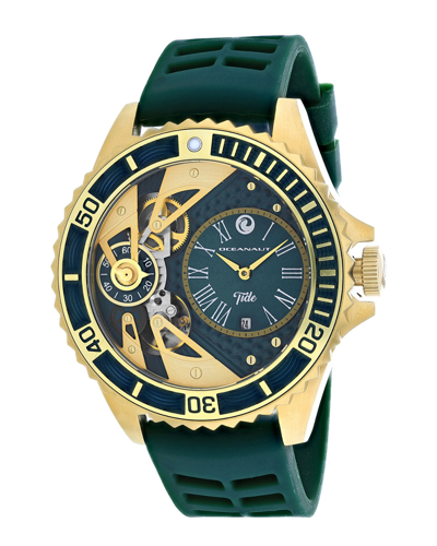 Oceanaut Tide Quartz Green Dial Men's Watch Oc0995 In Gold Tone / Green / Yellow