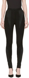 VERSACE VERSACE BLACK PANELLED STRETCH LEGGINGS