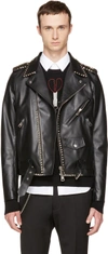 VALENTINO Black 'Rockstud Untitled' 20 Leather Jacket