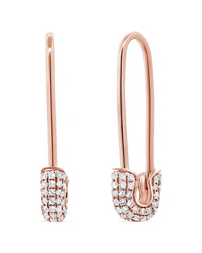 Sabrina Designs 14k Rose Gold 0.43 Ct. Tw. Diamond Safety Pin Earrings In Multi