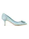 Dolce & Gabbana Court Shoe In Taormina Lace With Crystals In Blue