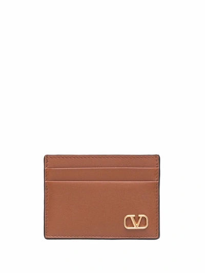 Valentino Garavani Valentino Women Vlogo Signature Card Holder In Brown