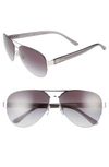 Tory Burch Rimless Aviator Sunglasses, 59mm In Silver