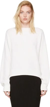 Helmut Lang Cutout Ribbed Cotton, Wool And Cashmere-blend Sweater In Ivory
