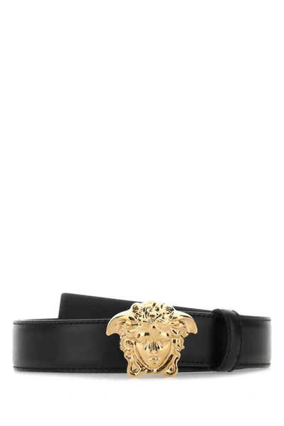 VERSACE VERSACE MAN BLACK LEATHER BELT