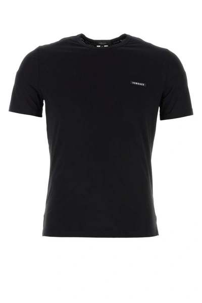 Versace Man Black Stretch Nylon T-shirt