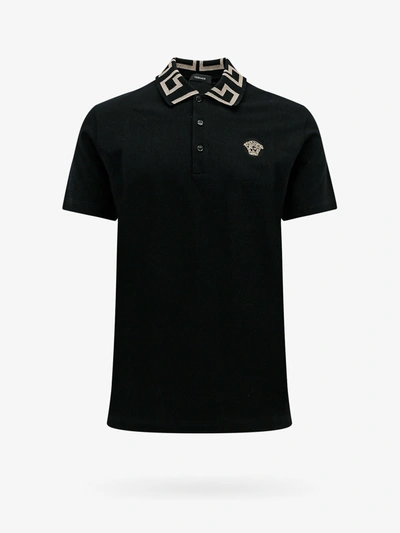 Versace Man Polo Shirt Man Black Polo Shirts