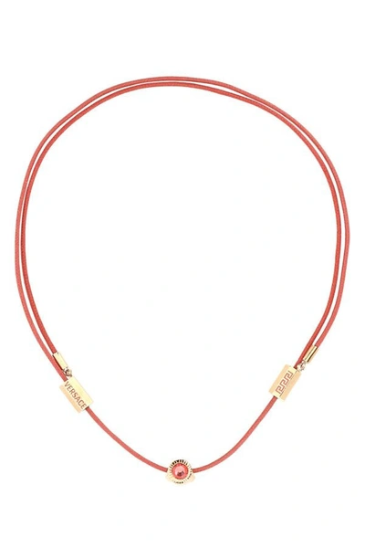 Versace Man Salmon Rope Necklaceâ In Pink
