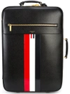 THOM BROWNE STRIPED LEATHER CHECK-IN SOFT CASE,MAG073A0019812058505