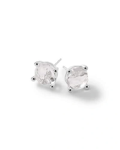 Ippolita Rock Candy Sterling Silver Mini Stud Earrings With Clear Quartz In White/silver