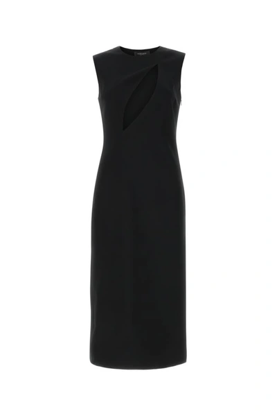 VERSACE VERSACE WOMEN BLACK ACETATE BLEND DRESS