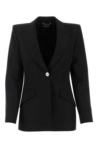 Versace Woman Black Wool Blazer