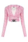 Versace Printed Chenille Top In Multicolor