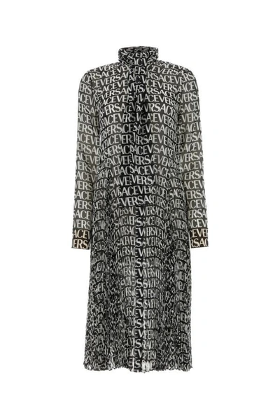 VERSACE VERSACE WOMEN PRINTED CREPE SHIRT DRESS