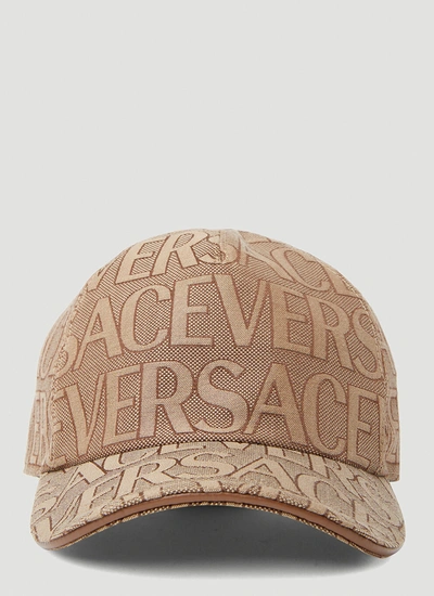Versace Women Logo Baseball Cap In Beige