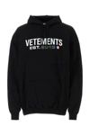 VETEMENTS VETEMENTS MAN BLACK COTTON BLEND OVERSIZE SWEATSHIRT