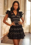 Needle & Thread Vivian Sequin-embellished Ruffled Tulle Mini Dress In Black