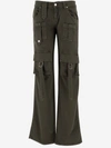Blumarine Khaki Cinch Strap Cargo Pants In Dark Olive
