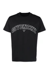 Givenchy Logo-embroidered Cotton T-shirt In Black