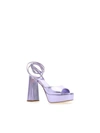 Bettina Vermillon Janet Laminated Faux-leather Platform Sandals In Soap