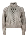 Brunello Cucinelli Special Knit Turtleneck Sweater With Long Sleeves In Fine Cashmere Embellished With Lurex Threads An In Brown