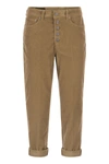 DONDUP DONDUP KOONS - MULTI-STRIPED VELVET TROUSERS WITH JEWELLED BUTTONS