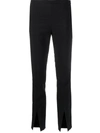 Genny Slit-detail Tailored Trousers In Black