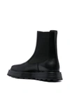 Jil Sander Square-toe Leather Ankle Boots In Black