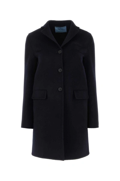 Prada Coats In Bleu