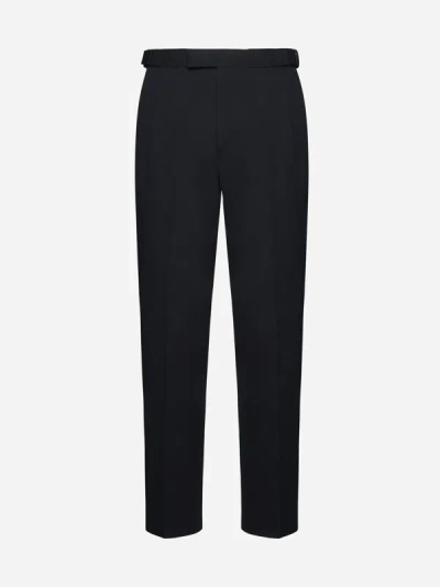 Zegna Cotton And Wool Trousers In Black