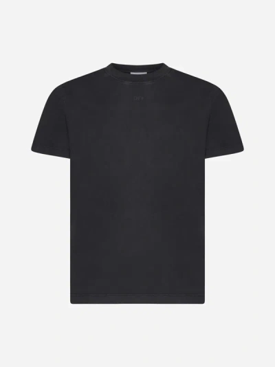 Off-white Super Moon Cotton T-shirt In Black,multicolor