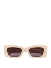Alexander Mcqueen Spike Studs Rectangular Sunglasses In White