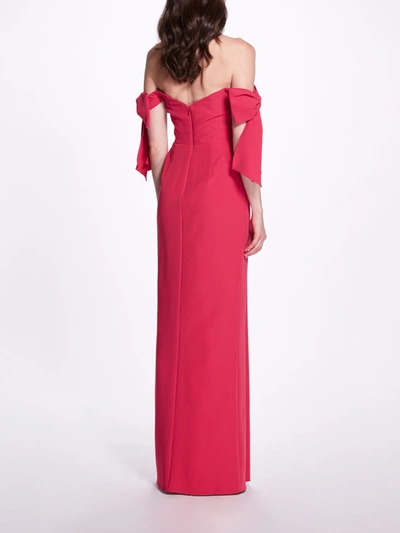 Marchesa Notte Off-shoulder Gown In Pink