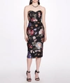 Marchesa Notte Floral Fil Coupã Tea-length Gown In Black