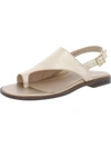 Vionic Ella Womens Leather Toe Loop Slingback Sandals In White