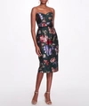 Marchesa Notte Floral Fil Coupã Tea-length Gown In Green