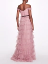 MARCHESA NOTTE Multi-Tiered Tulle Gown