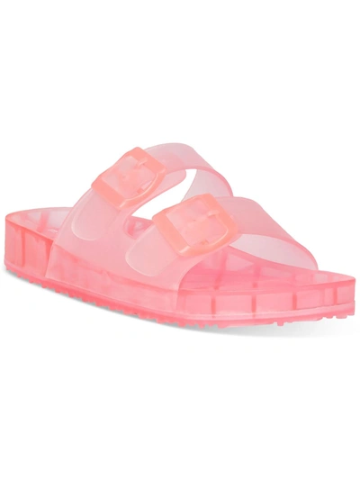 Madden Girl Teddy Womens Footbed Open Toe Jelly Sandals In Pink