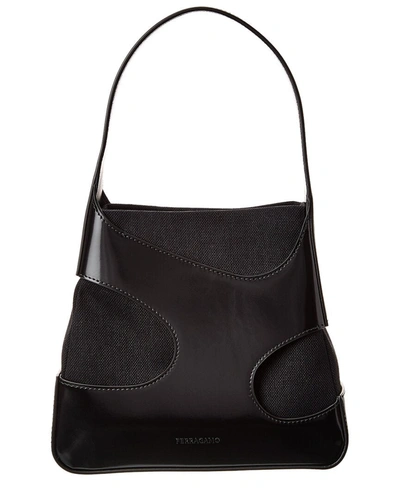 Ferragamo Cut-out Shoulder Bag In Black