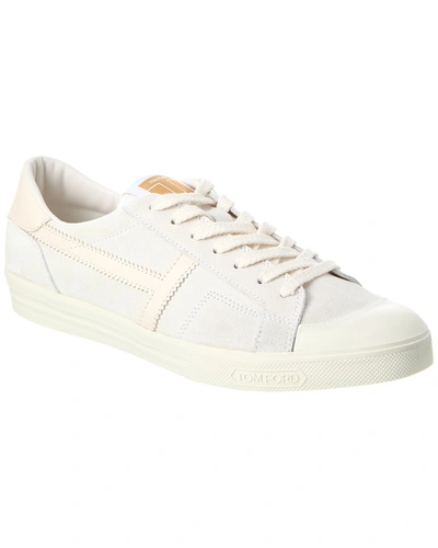 Tom Ford Suede & Leather Sneaker In White