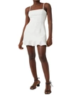 French Connection Whisper Ruffled Hem Dress In White