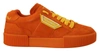 Dolce & Gabbana Chic Orange Suede Lace-up Sneakers In Orange
