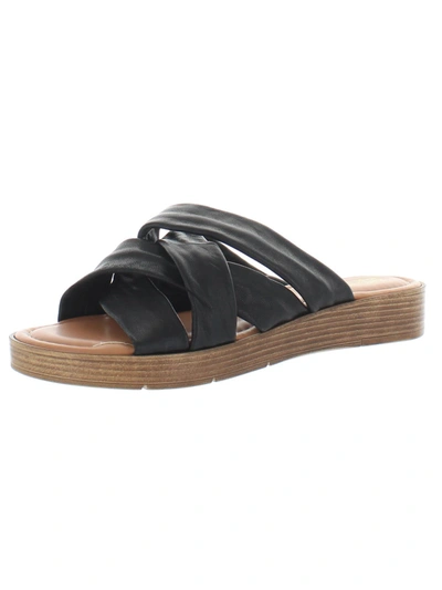 Bella Vita Tor Italy Womens Leather Slip On Slide Sandals In Black