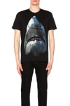 Givenchy Shark Print Cotton Short Sleeve T Shirt In Black