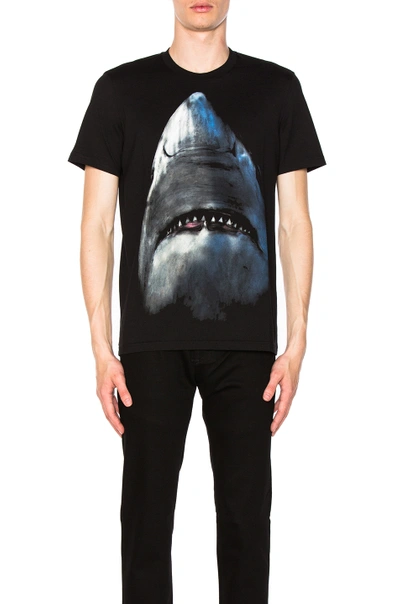 Givenchy Shark Print Cotton Short Sleeve T Shirt In Black