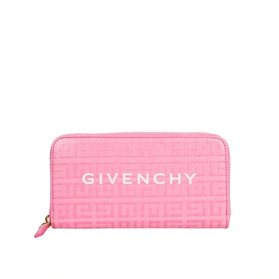 Givenchy Logo Print Zip-around Wallet In Pink