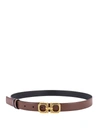 Ferragamo Squared Gancini Leather Belt In Brown