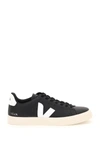 Veja Campo Black And White Low Top Sneakers In Vegan Leather Man